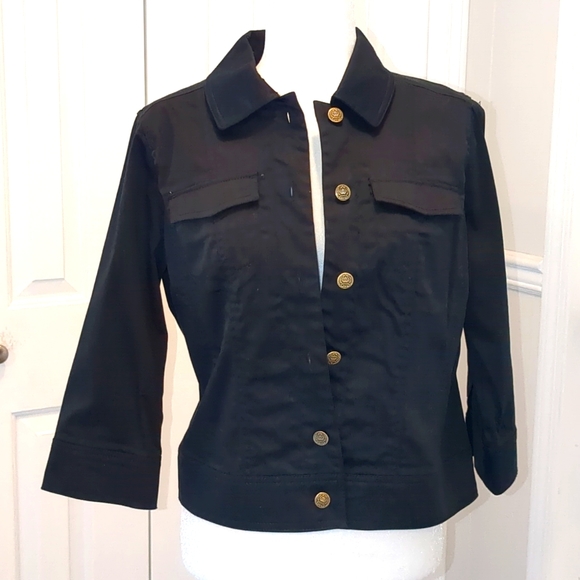 RENUAR COLLECTION Women's Black Cropped Jacket - 8 - Picture 1 of 12